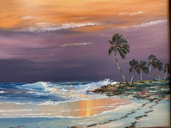 Ahmed Eltemtamy Six Palm Sunset Painting Close Up