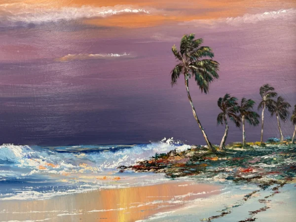 Ahmed Eltemtamy Six Palm Sunset Painting Palms Close Up