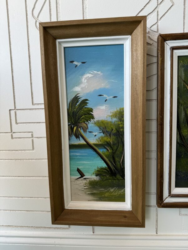 Al Black Beach Triptych Painting Vertical Left Close Up