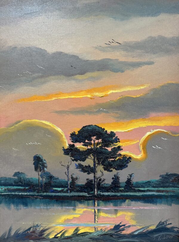 James Gibson Fire Sky Reflection Painting