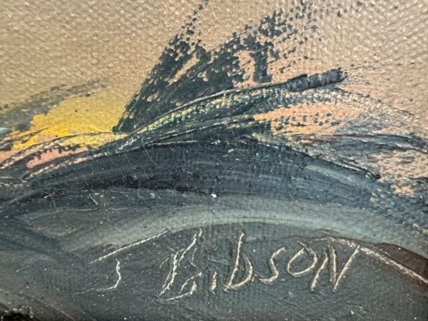 James Gibson Fire Sky Reflection Painting Artist Signature