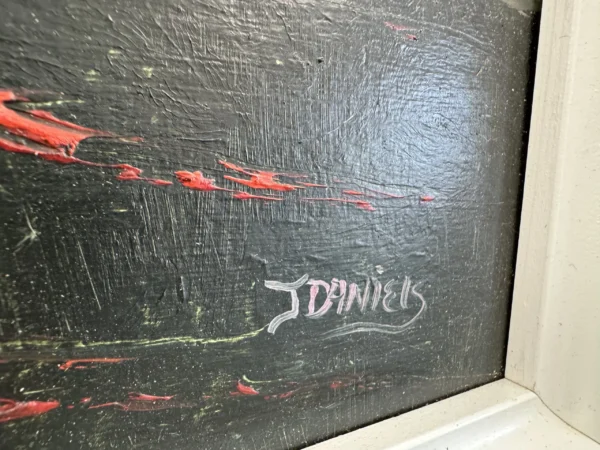 Johnny Daniels Sky of Flame Painting Artist Signature