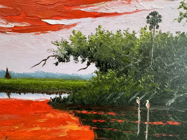 Johnny Daniels Sky of Flame Painting Lake Close Up