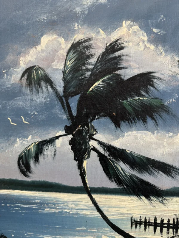 Robert Livingston Night Palm Painting Palm Close Up