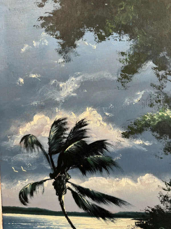 Robert Livingston Night Palm Painting Sky Close Up