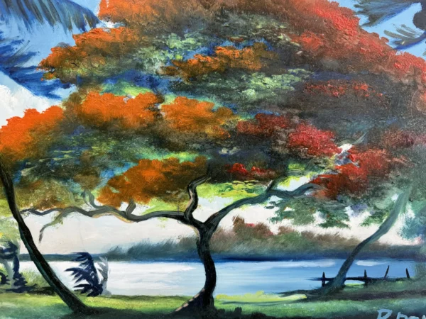 Rodney Demps Dream Poinciana Painting Tree Close Up