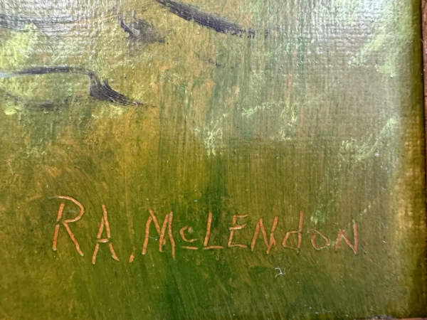 Roy McLendon Back Country Log Acrylic Painting Artist Signature