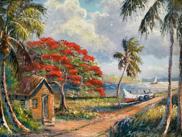 Sam Newton Poinciana House on the Water Painting