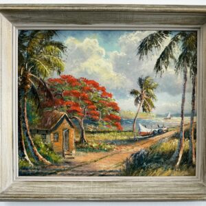 Sam Newton Poinciana House on the Water Painting Framed