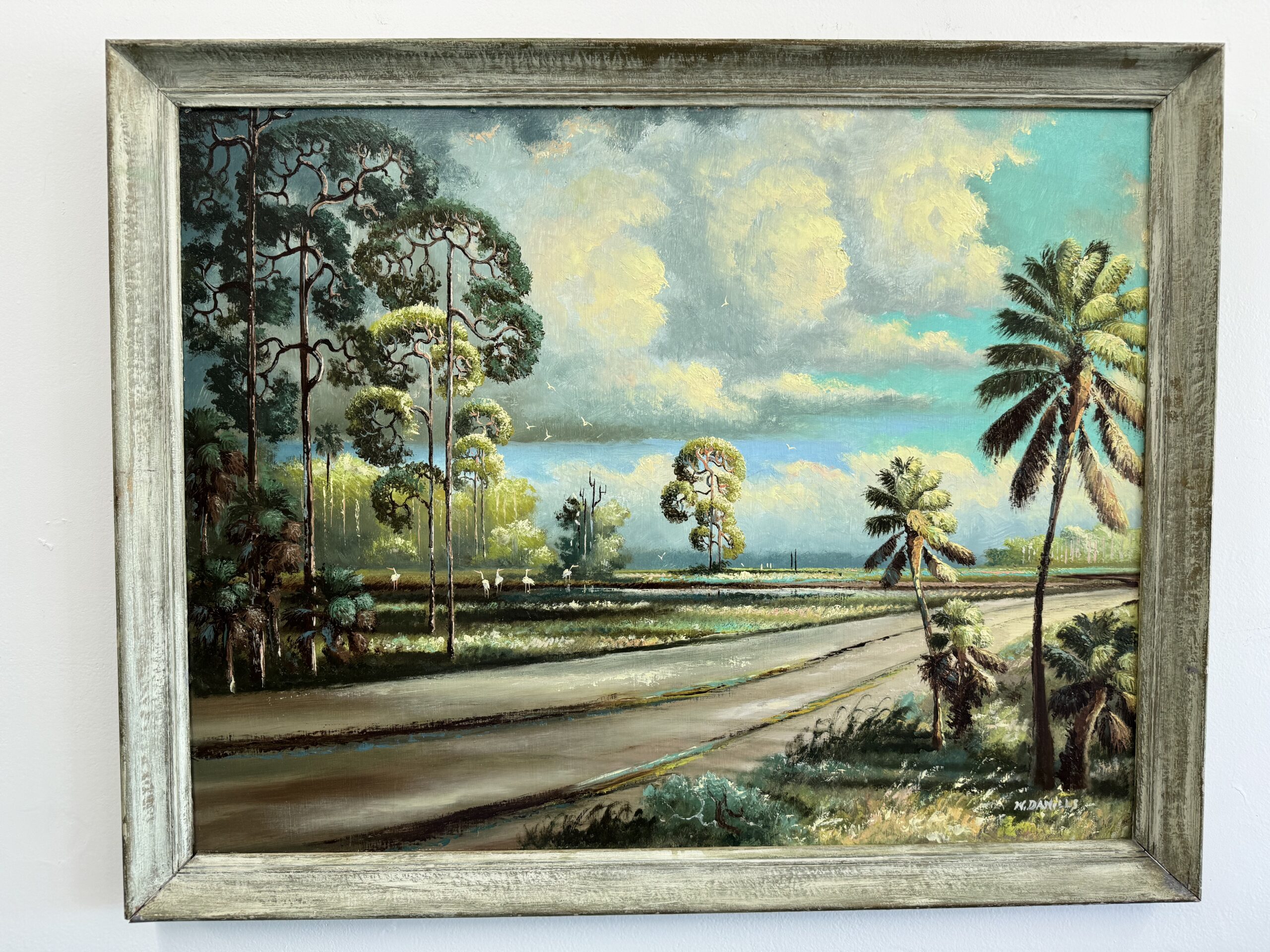 Willie Daniels Country Road Painting Framed