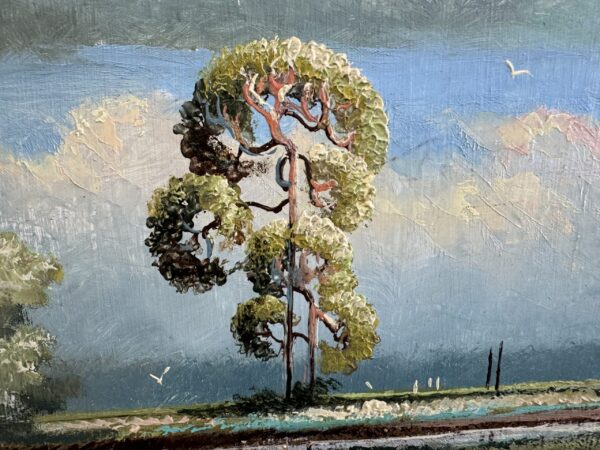 Willie Daniels Country Road Painting Tree Close Up